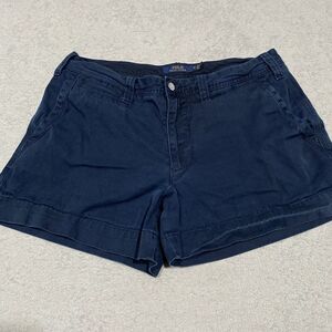 Polo Ralph Lauren Women‎ Shorts Size 10 Blue Flat Front Pockets Preppy Read